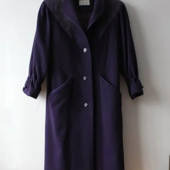 Vintage Wool Purple Coat Made in Canada - Picture 2 of 3